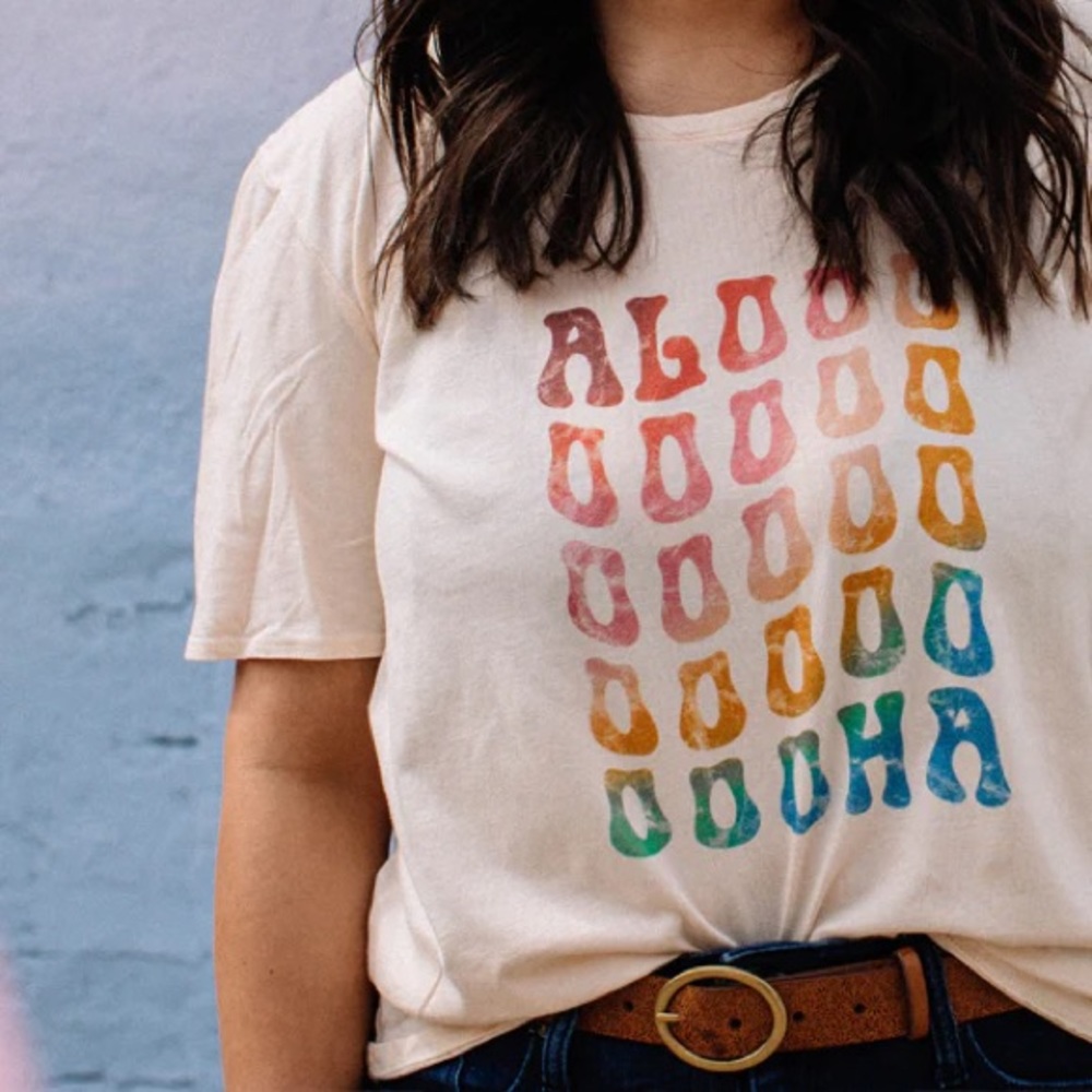 Dolkii Tee Aloooooha in Coconut Size S sold out